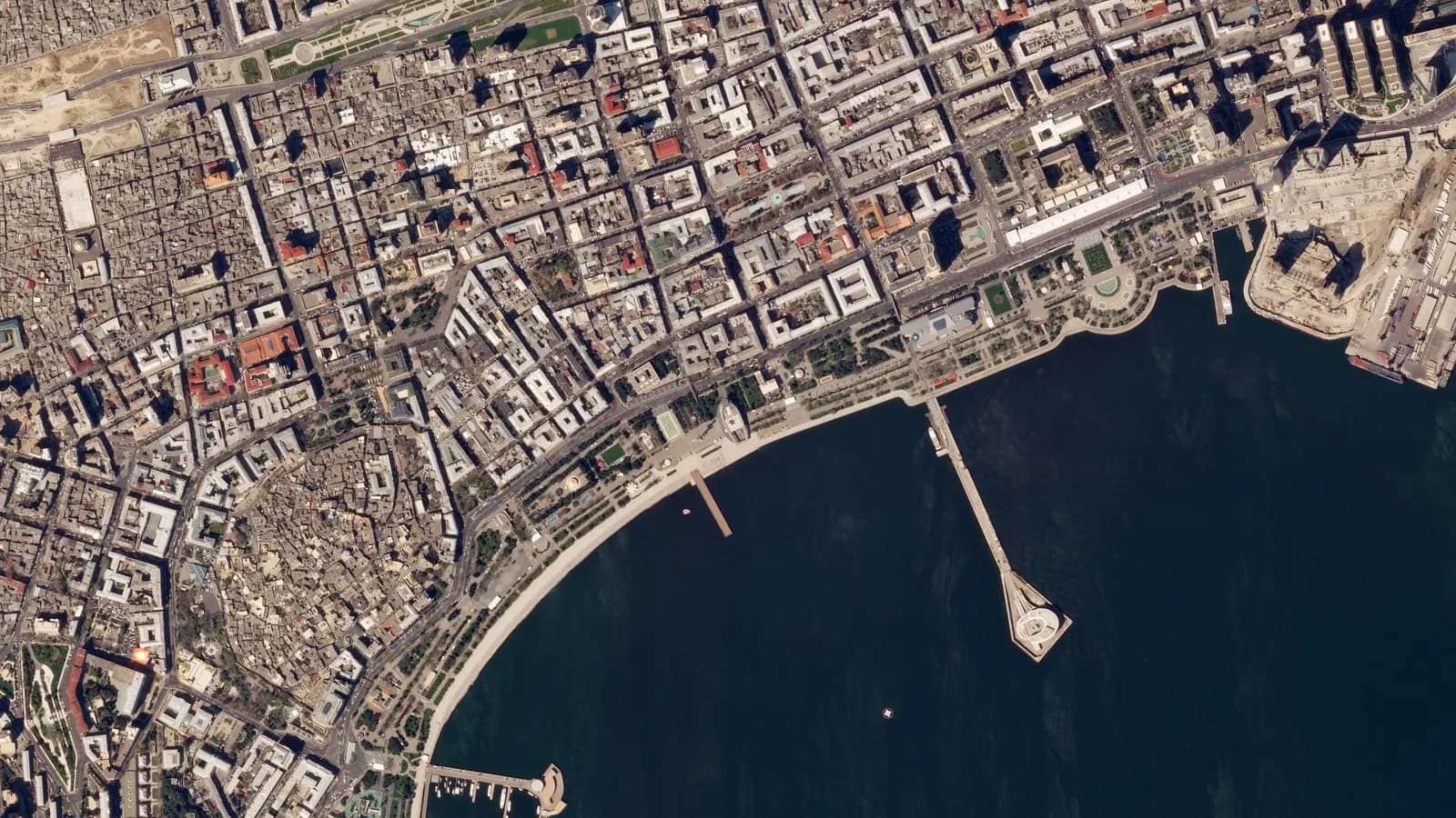 A satellite view of the Baku City Circuit in Azerbaijan, illustrative of the track where the Grand Prix was held and not a photograph of this year's race, taken in April 2018