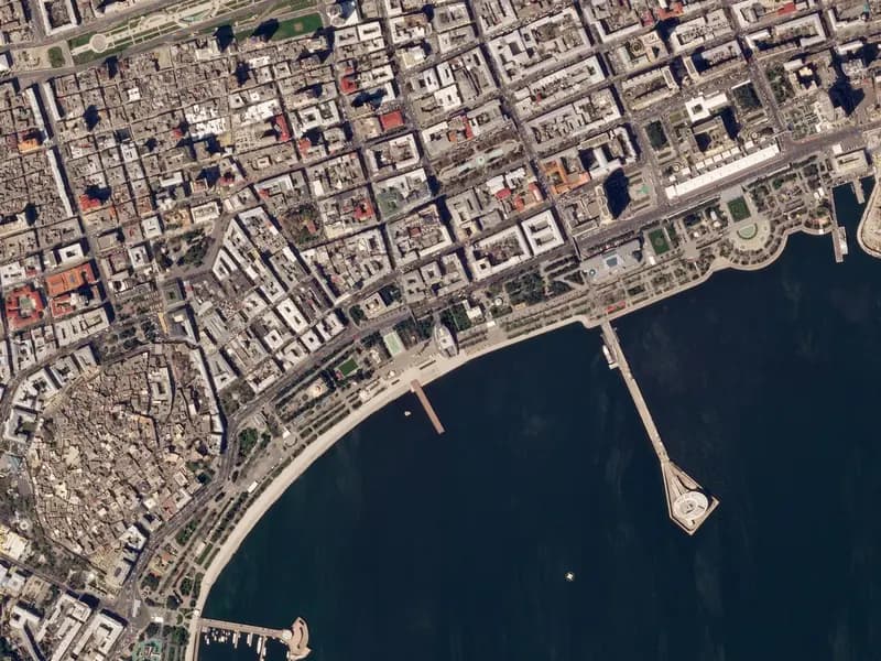 A satellite view of the Baku City Circuit in Azerbaijan, illustrative of the track where the Grand Prix was held and not a photograph of this year's race, taken in April 2018