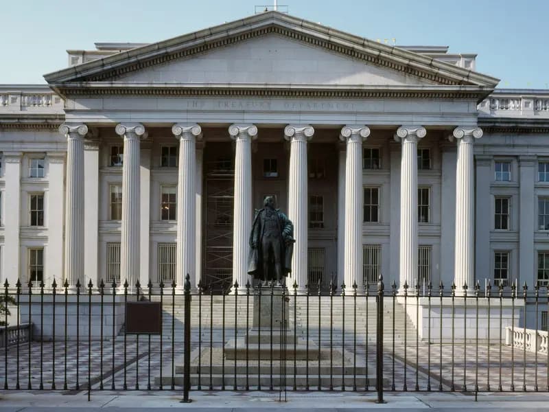 The United States Treasury building in Washington