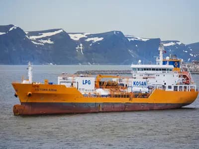 An LNG tanker and terminal representing the global natural-gas supply chain