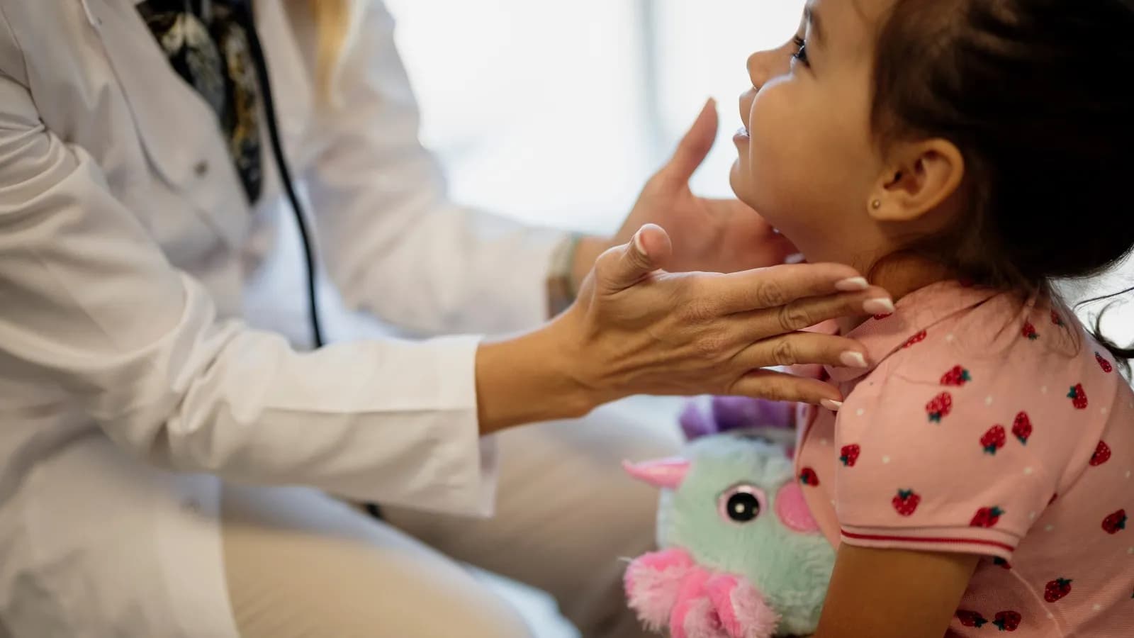 A child at a medical office check-up, illustrative of the paediatric care described and not a participant in the study, photographed in September 2026