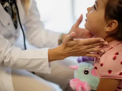 A child at a medical office check-up, illustrative of the paediatric care described and not a participant in the study, photographed in September 2026