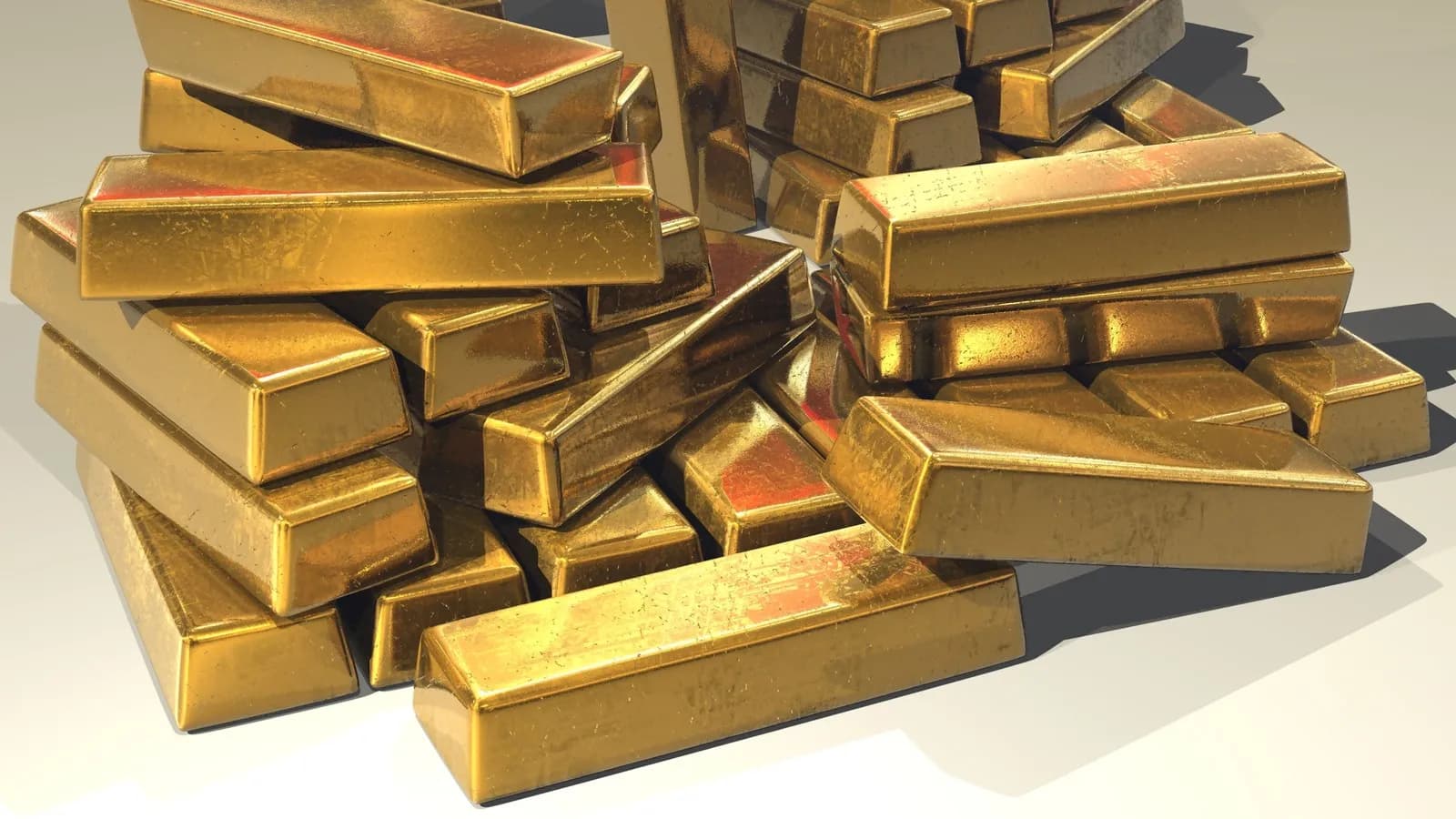 Stacked gold bullion bars