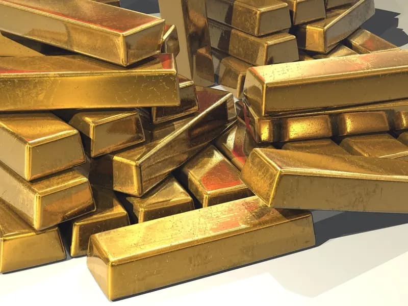 Stacked gold bullion bars