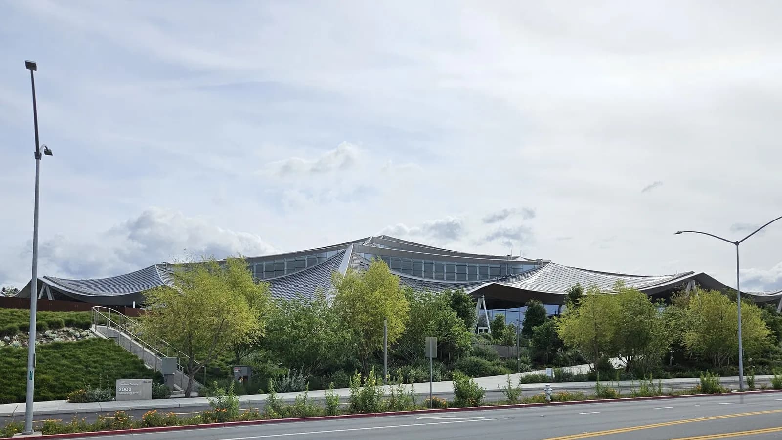 Google's Gradient Canopy building on its Mountain View, California campus, photographed in April 2025