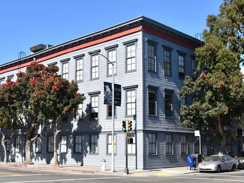 The Pioneer Building at 3180 18th Street in San Francisco's Mission District, OpenAI's headquarters, photographed in July 2019