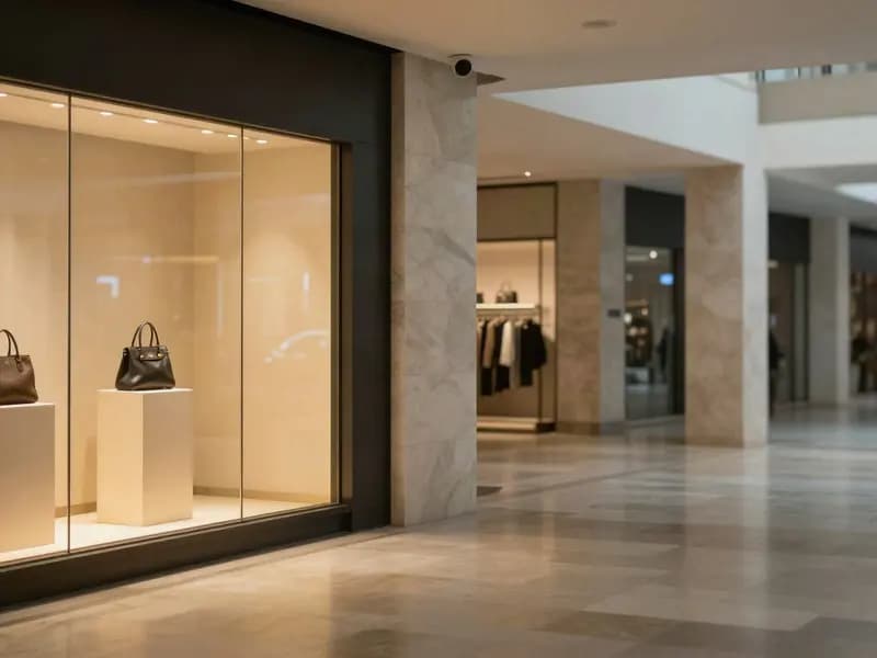 A luxury boutique frontage in a Gulf shopping mall