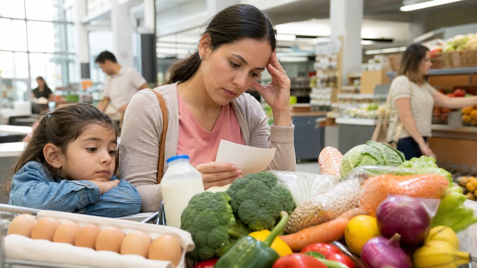 Fresh nutritious foods at a market where affordability shapes family choices