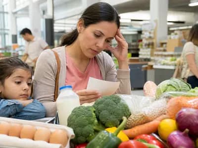 Fresh nutritious foods at a market where affordability shapes family choices