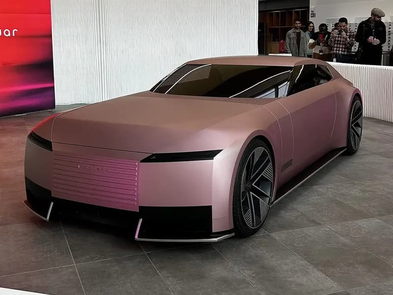 The Jaguar Type 00 concept car on display in a showroom, photographed in December 2024, a file photograph of the concept that preceded the Type 01 and not of the production car