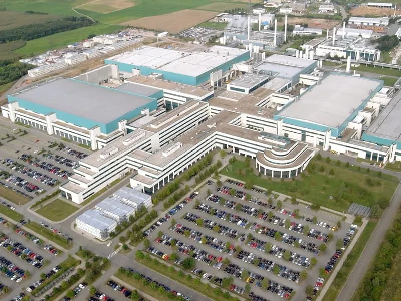 An aerial view of GlobalFoundries' Fab 1 chip factory in Dresden, Germany, photographed on 26 July 2011, a file photograph illustrative of a GlobalFoundries fab and not of the Malta, New York site
