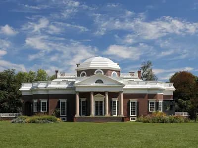 Monticello, Thomas Jefferson's Virginia estate, where the hair examined in the Smithsonian's DNA study originated, photographed in September 2013