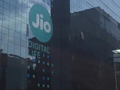 The glass facade of a Jio office building at the Reliance Corporate Park in Navi Mumbai, photographed in May 2016, a file photograph of a Jio building and not of the IPO filing