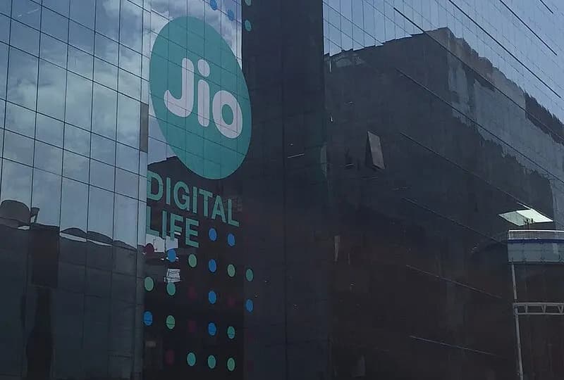 The glass facade of a Jio office building at the Reliance Corporate Park in Navi Mumbai, photographed in May 2016, a file photograph of a Jio building and not of the IPO filing