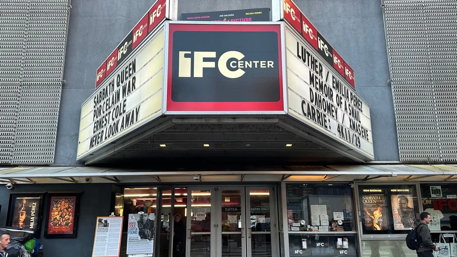 The IFC Center, an independent movie theatre in New York City, illustrative of the film culture Letterboxd serves and not a party to the sale, photographed in November 2024