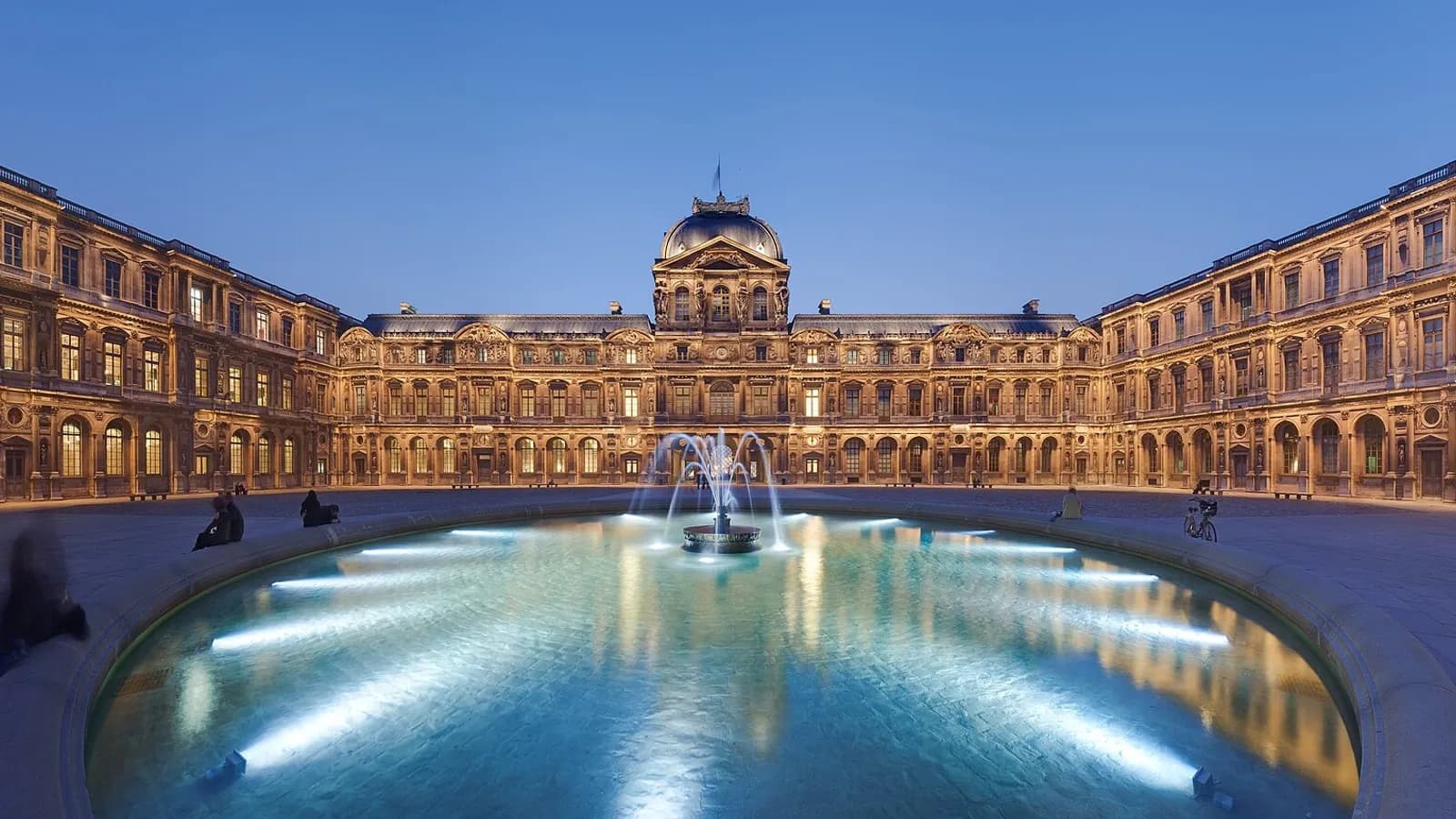 The Cour Carree of the Louvre in Paris at dusk, photographed on 2 April 2009, a file photograph and not from Tuesday's Louis Vuitton show