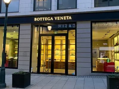A Bottega Veneta storefront in Oslo, illustrative of the house and not the Milan runway show itself, photographed in August 2022