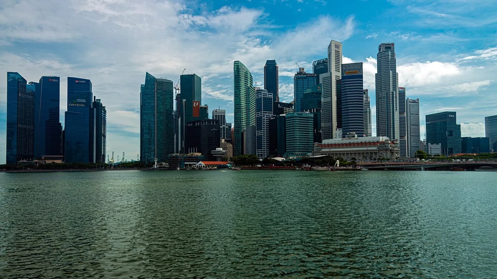 The Singapore financial district skyline seen across Marina Bay, photographed on 16 August 2023, a file photograph illustrative of the city where Manus is based and not of the company
