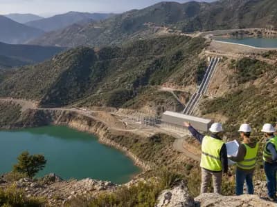 Mountain reservoirs and hydropower infrastructure representing Morocco's Ifahsa storage project