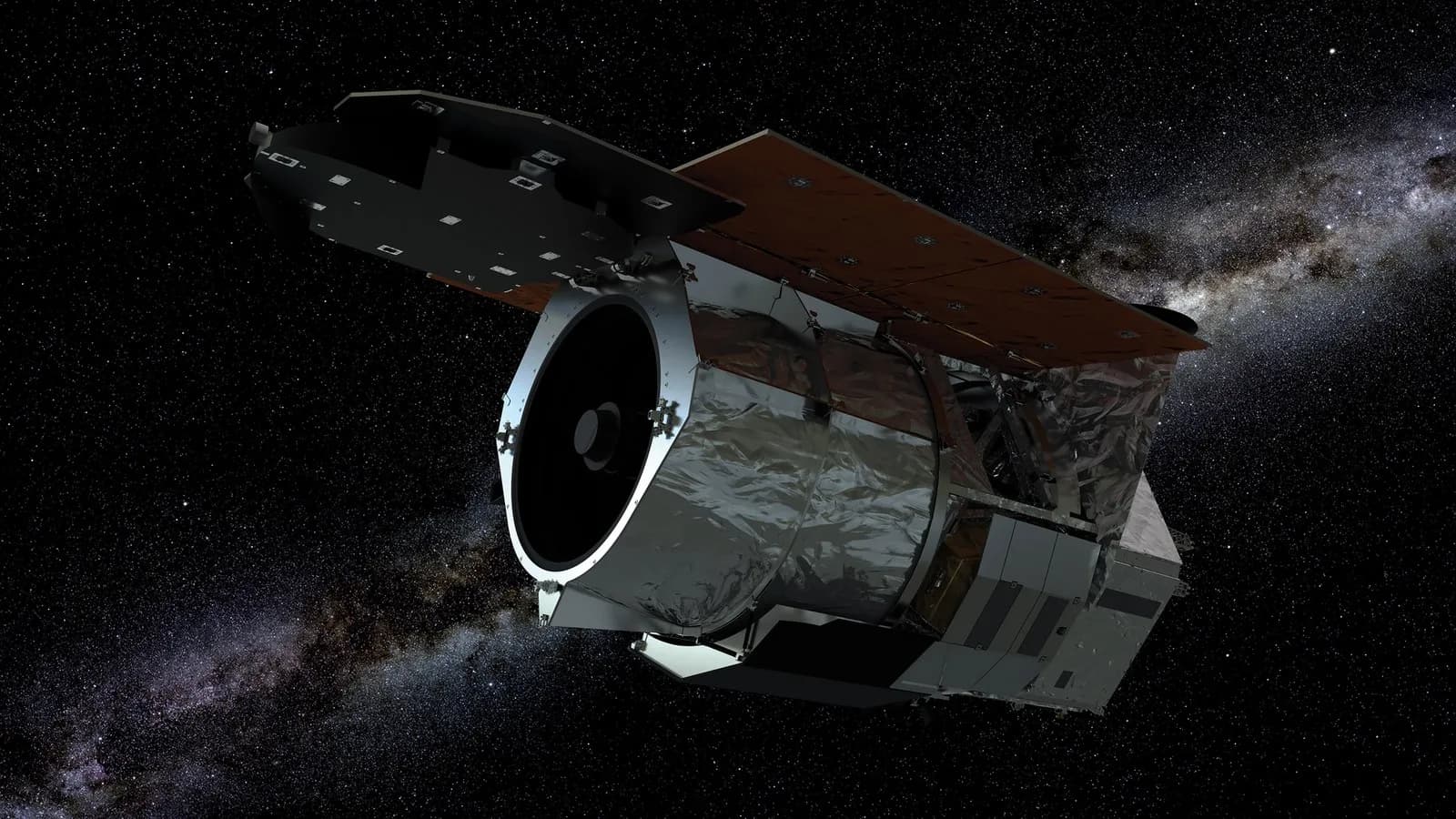 An artist's illustration of the Nancy Grace Roman Space Telescope spacecraft against a starry sky, uploaded on 20 May 2020, an illustration of the observatory and not an image taken by it
