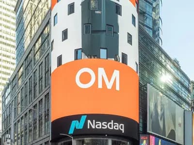 The Nasdaq MarketSite tower on Times Square in New York with the exchange's logo, photographed in September 2021, a file photograph and not from Thursday's trading