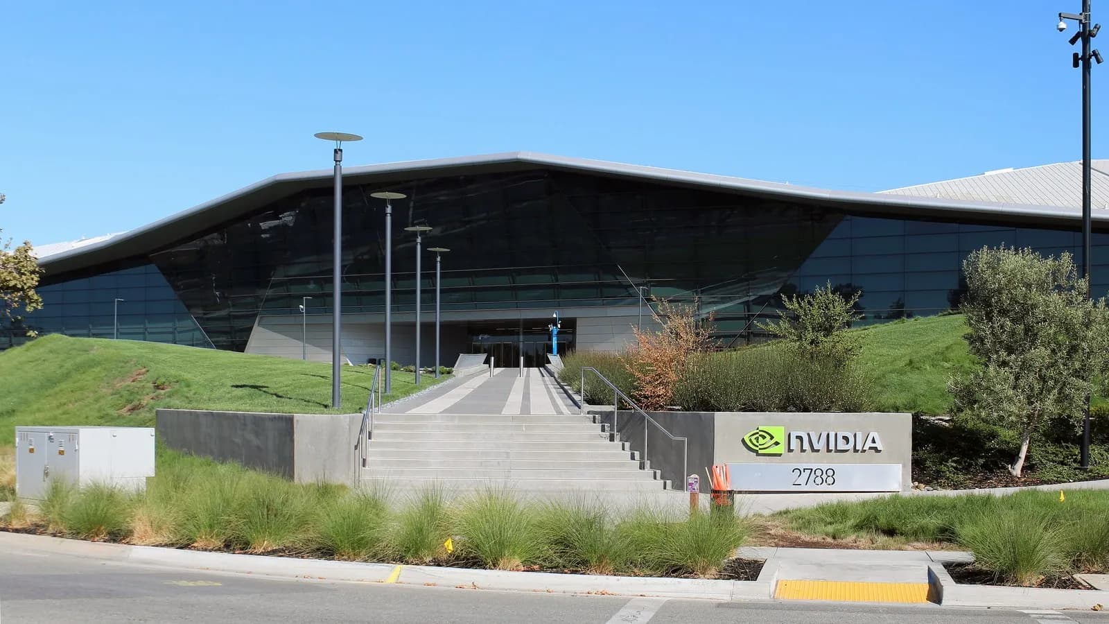 Nvidia's headquarters in Santa Clara, California, illustrative of the company launching the Open Agent Safety Platform, photographed in August 2018