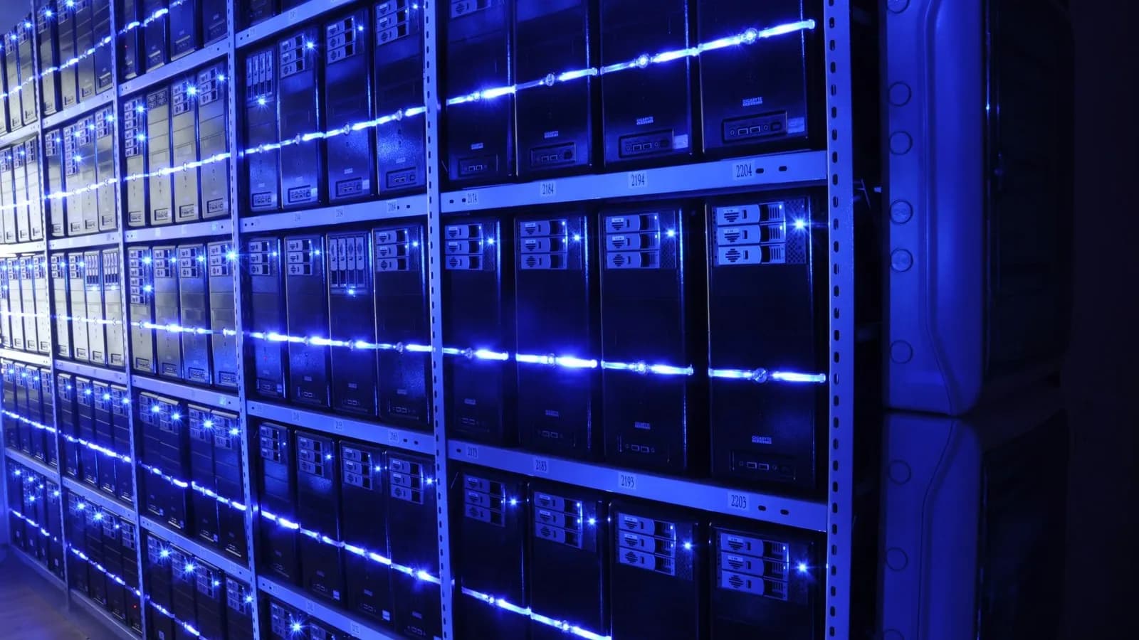 A data centre server room, illustrative of the Stargate campus described and not Project Jupiter itself, photographed in March 2013