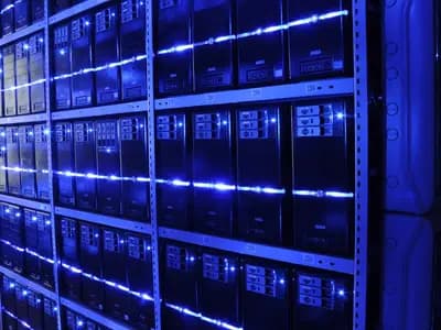 A data centre server room, illustrative of the Stargate campus described and not Project Jupiter itself, photographed in March 2013