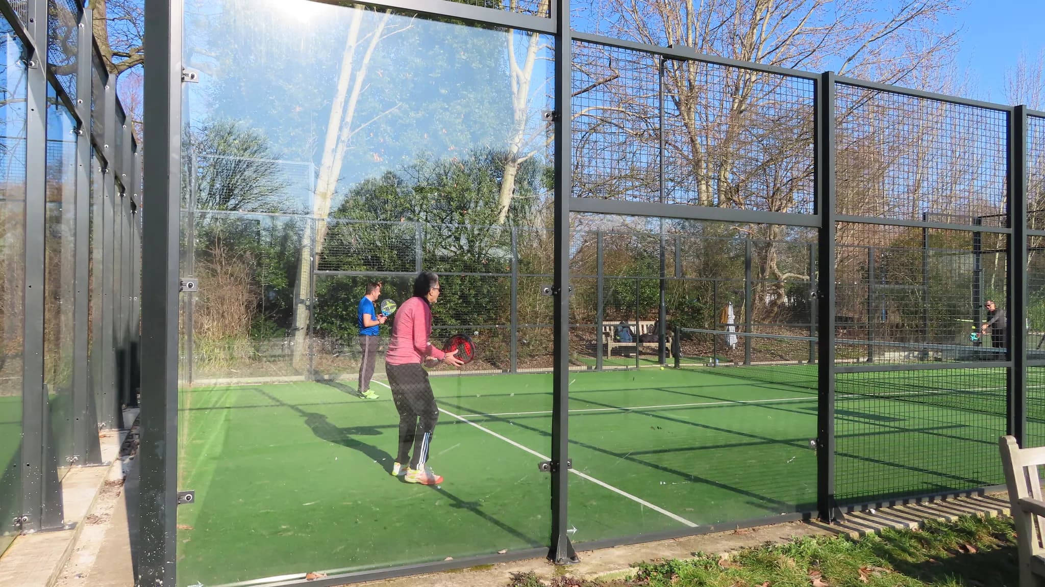 padel players doubles court