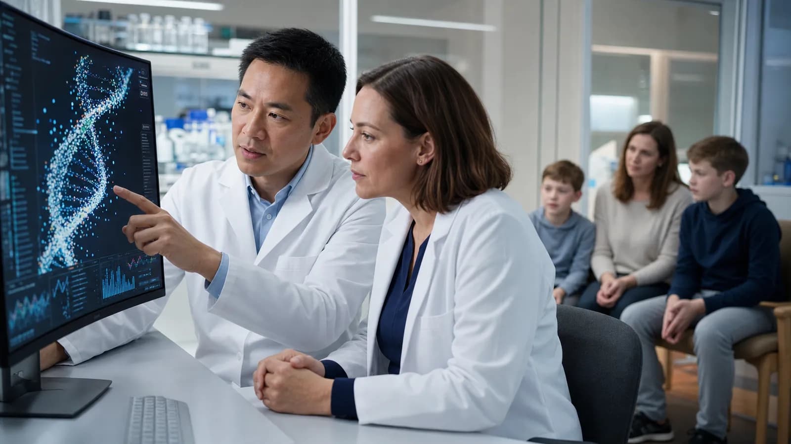 A pediatric precision-medicine team studying a genetic treatment for severe epilepsy