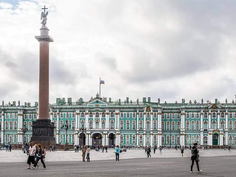 Palace Square in Saint Petersburg with the Alexander Column in front of the Hermitage, photographed on 5 July 2017, a file photograph illustrative of the city and not of the meeting between Putin and Witkoff
