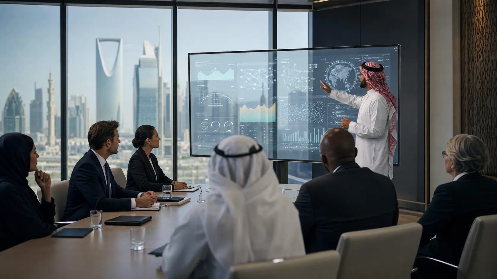 Technology leaders discussing responsible artificial intelligence at a conference in Riyadh