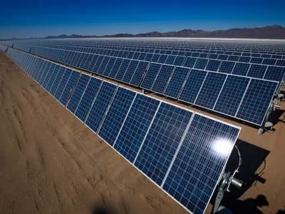 Solar energy installation in Saudi Arabia's desert