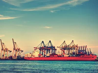 Container cranes and cargo at a Saudi Arabian port