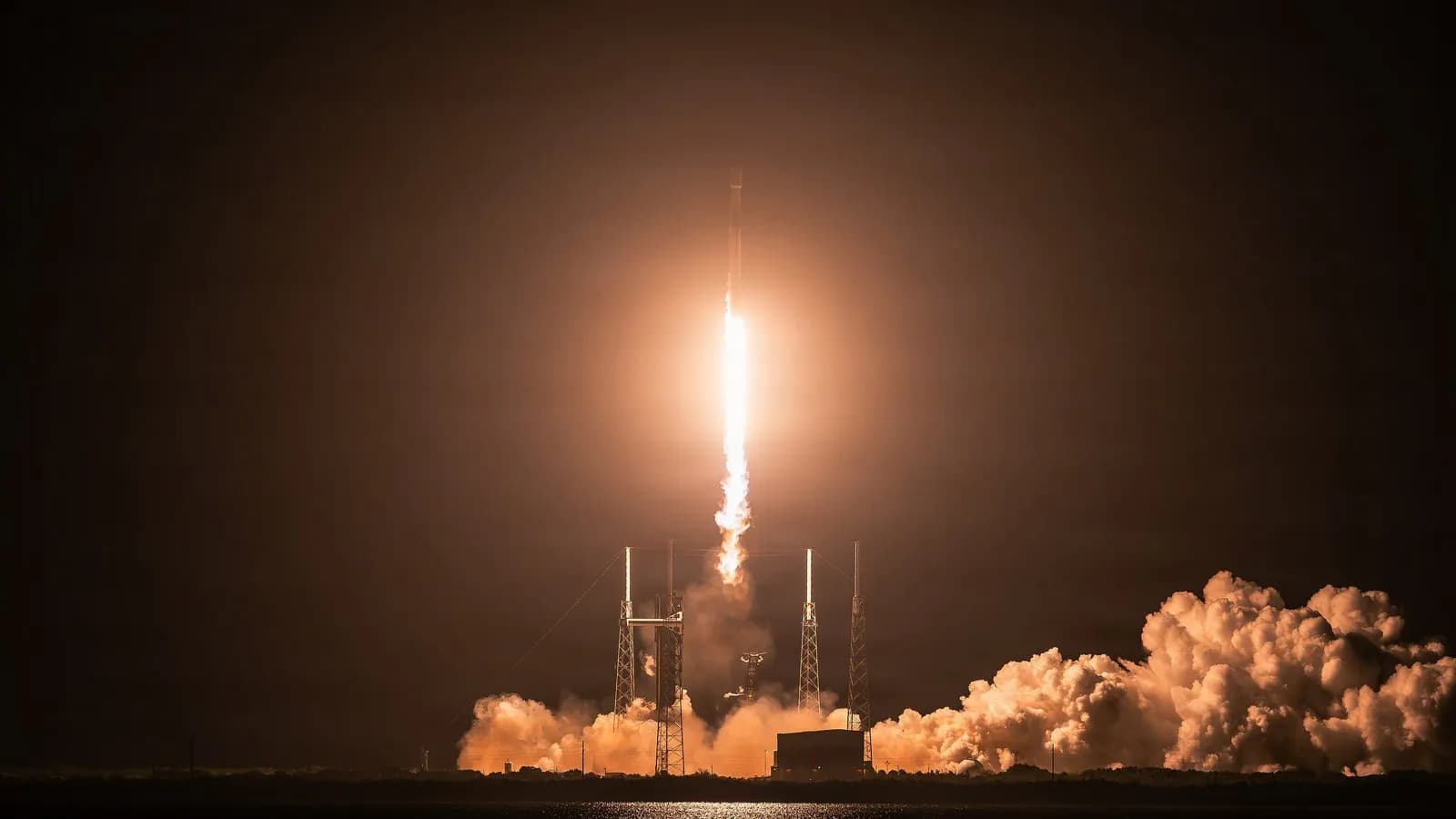 A Falcon 9 lifting off from Cape Canaveral Space Force Station in August 2026, in a US Space Force photograph; not the 700th flight itself