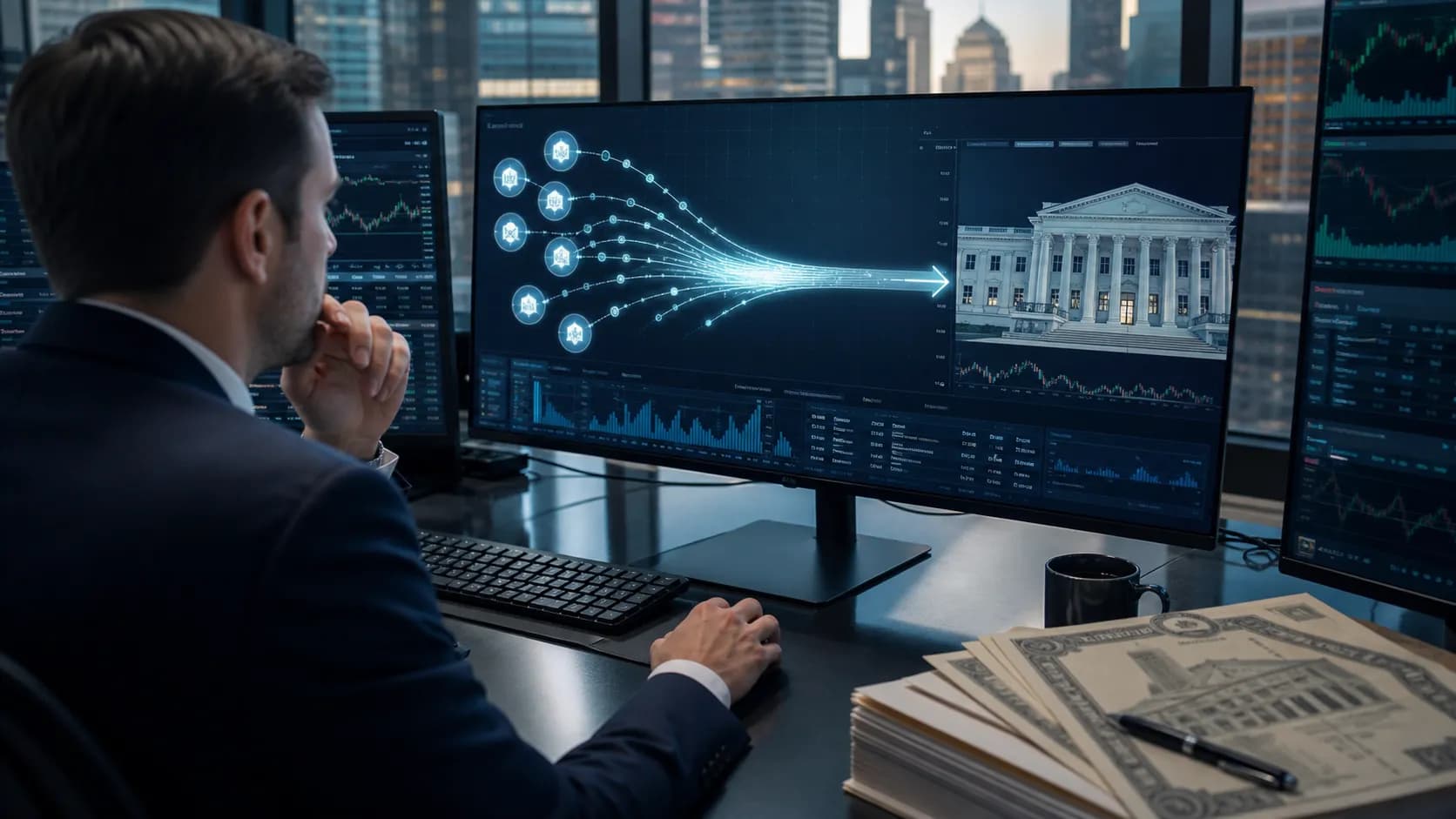 Digital dollar tokens connected conceptually to US Treasury securities