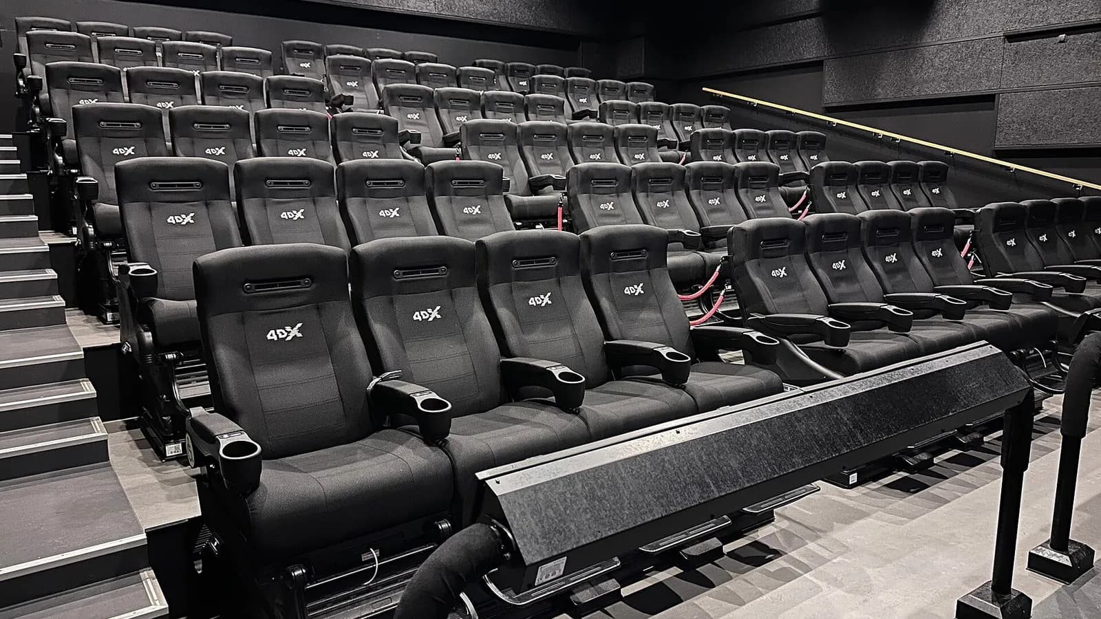 Rows of black reclining seats in a cinema auditorium, photographed on 15 July 2023, a file photograph illustrative of cinema-going and not of any film or theatre in the weekend's box office
