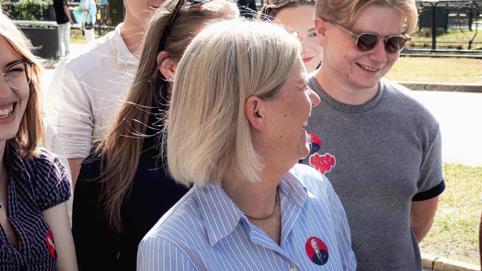 Magdalena Andersson, leader of Sweden's Social Democrats, speaking at a campaign event in Gothenburg in August 2026