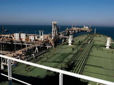 The deck of an oil tanker docked at the Al Basrah Oil Terminal taking on crude in the Persian Gulf, photographed in November 2005, a file photograph illustrative of Gulf tanker traffic and not of any vessel attacked this week