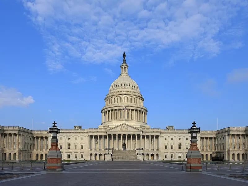 The east front of the US Capitol in Washington with its dome, photographed on 2 September 2013, a file photograph illustrative of Congress and not of this week's sanctions waiver