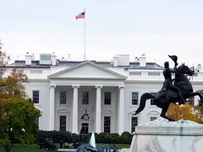 The North Portico of the White House in Washington, where Trump hosted Xi Jinping's state visit, photographed in November 2014