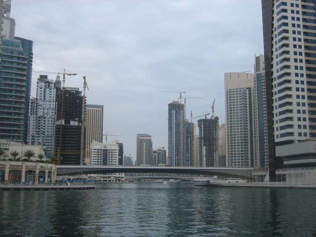 The Dubai skyline seen across the business district