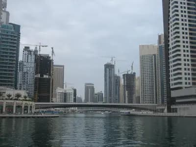 The Dubai skyline seen across the business district