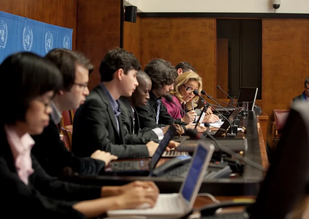 Delegates at an international forum discussing global AI governance