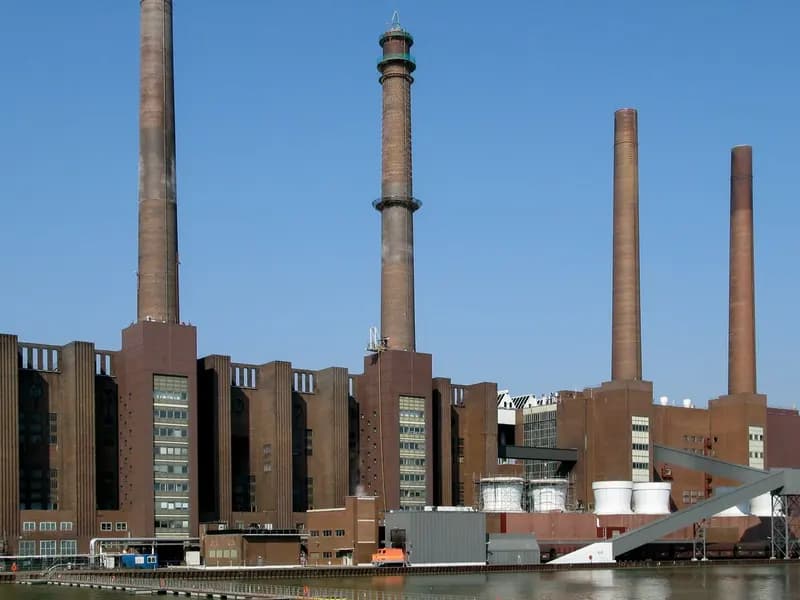 The Volkswagen plant in Wolfsburg, Germany, where the company builds its petrol and diesel Golf and Tiguan models, photographed in April 2009
