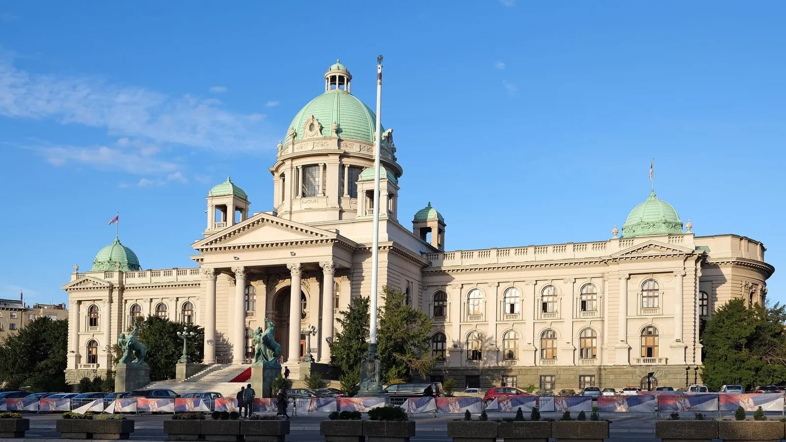 The House of the National Assembly of the Republic of Serbia in Belgrade, seat of the parliament Vucic dissolved to call the snap election, photographed in November 2023