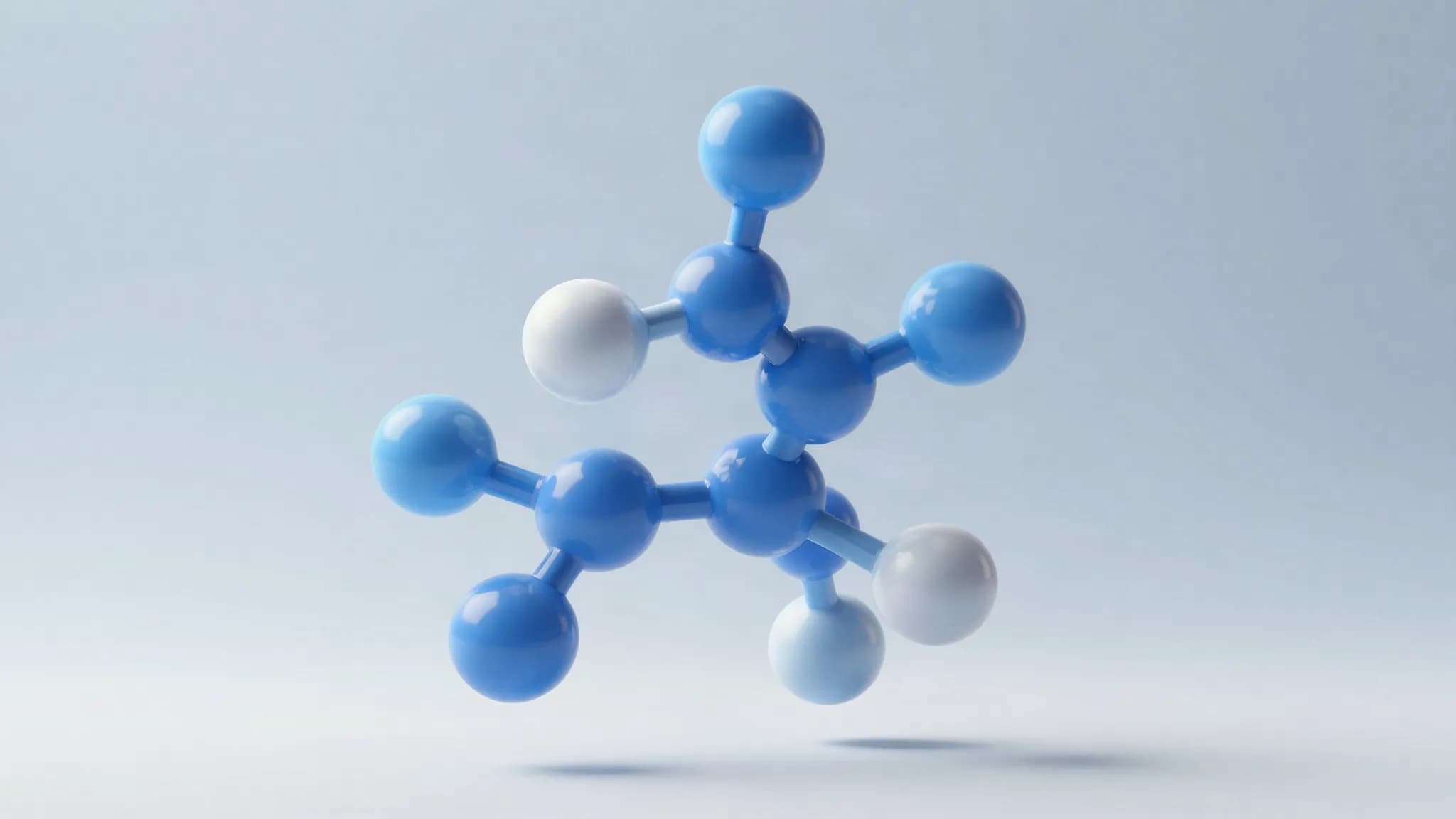 An abstract molecular model on a pale background