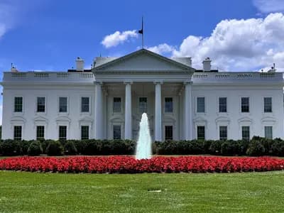 The north front of the White House in Washington DC, where the accord was signed, photographed in June 2024