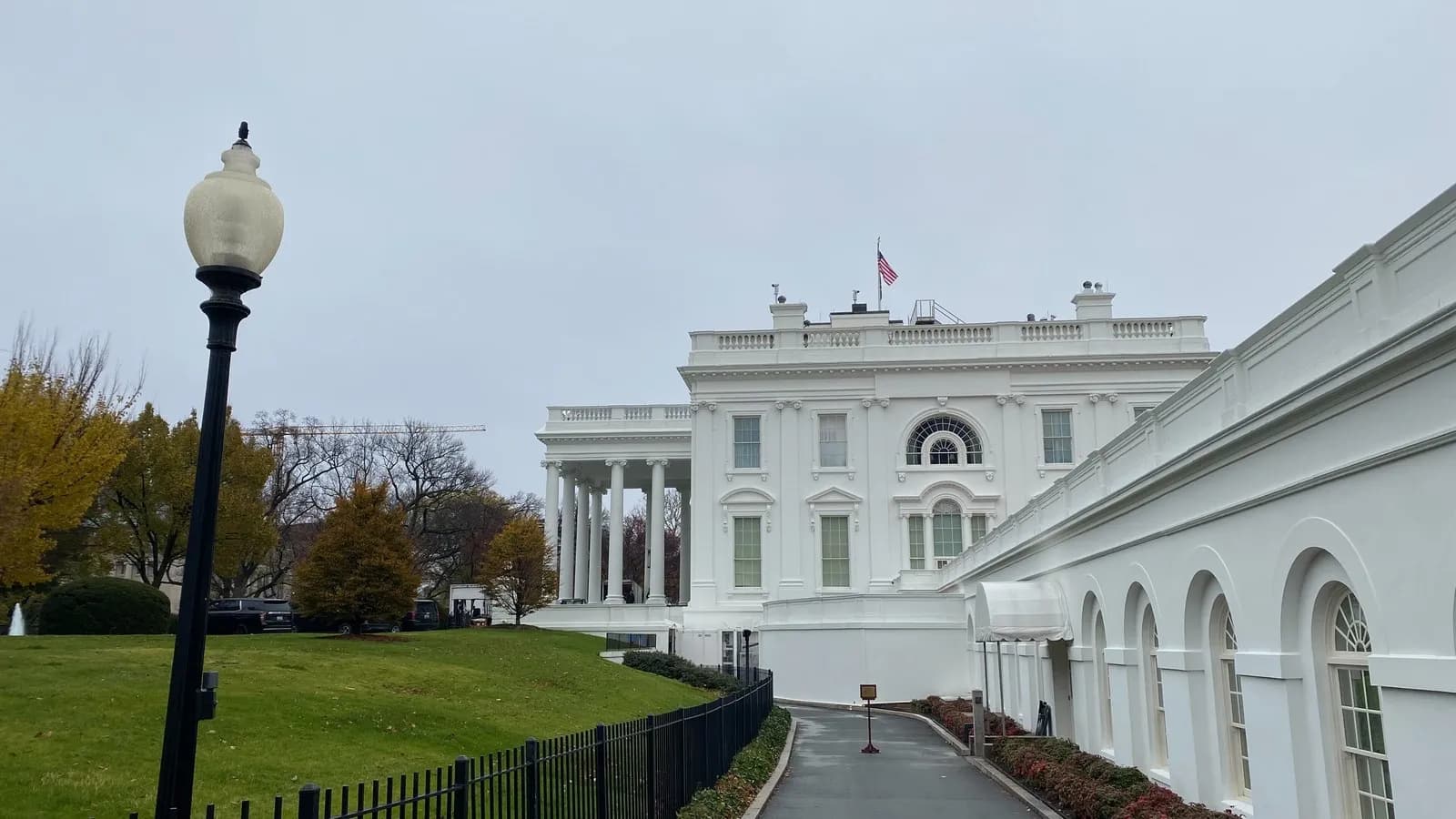 The exterior of the White House West Wing, home of the press operation at the centre of the ban, photographed in November 2022